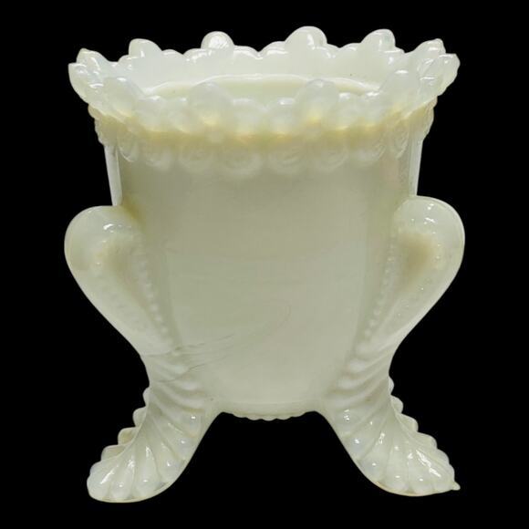 Forget Me Not Toothpick Holder Boyds Art Glass 2000 Silver White  - B1011 - Picture 10 of 16